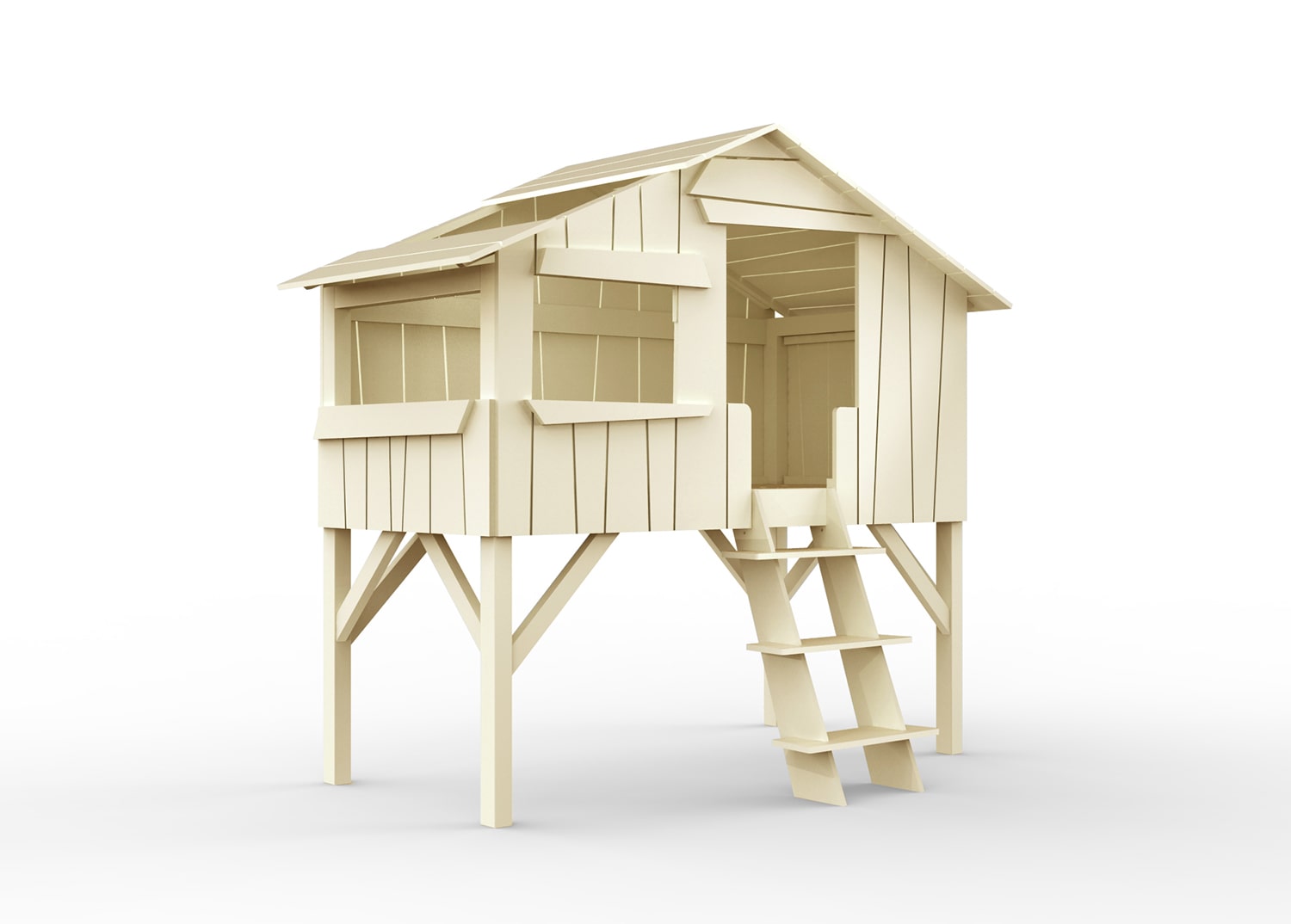 Lit cabane blanc  pour enfant -  "Treehouse" Mathy by Bols