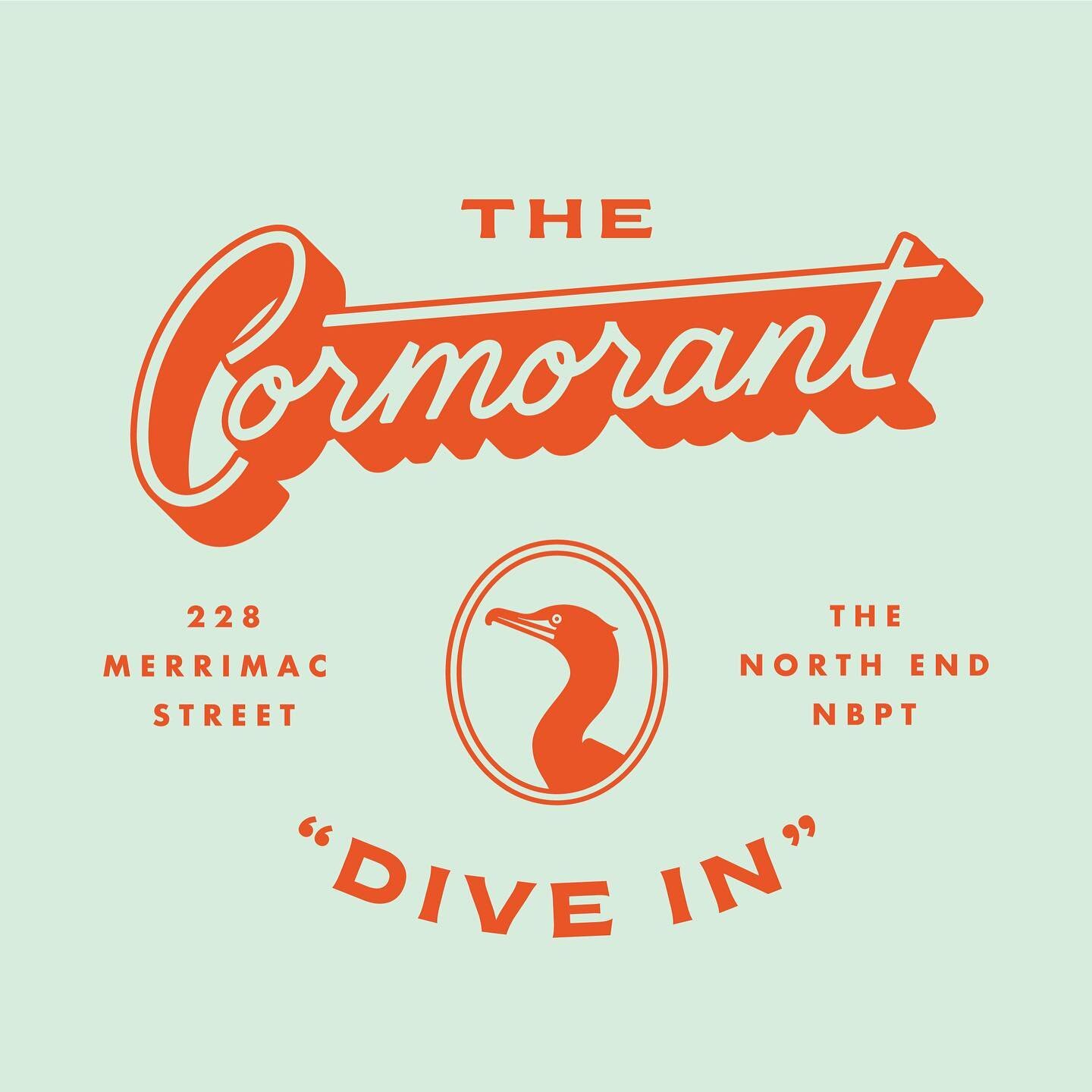 Brand design for The Cormorant in Newburyport. This friendly, neighborhood burger joint is a &ldquo;super dive&rdquo; with modern and creative twists on familiar favorites.