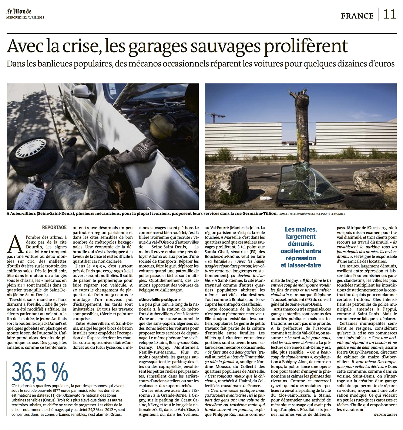 Le Monde daté du 22 avril 2015