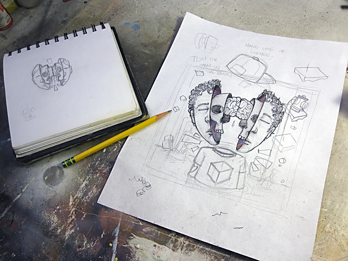 Looking at some sketches from last year as a point of departure for this week.