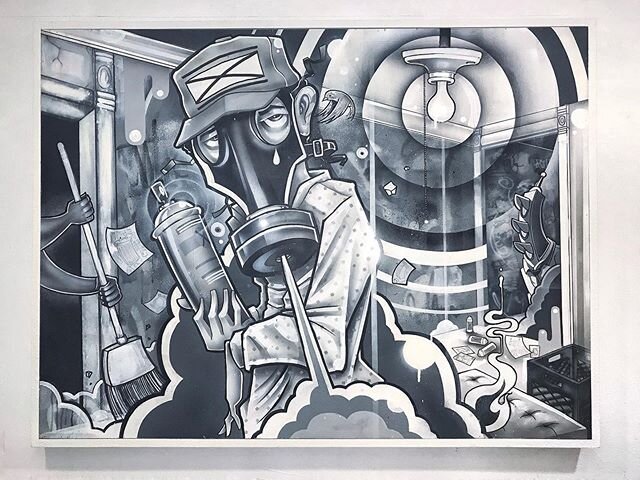 Resonance, Stolen and Found
48” x 36”
ink and acrylic and spray enamel on wood panel
2017
•
•
I worked on this piece everyday for a month starting in the beginning of March 2017 and finished it at the end of March as part of a s