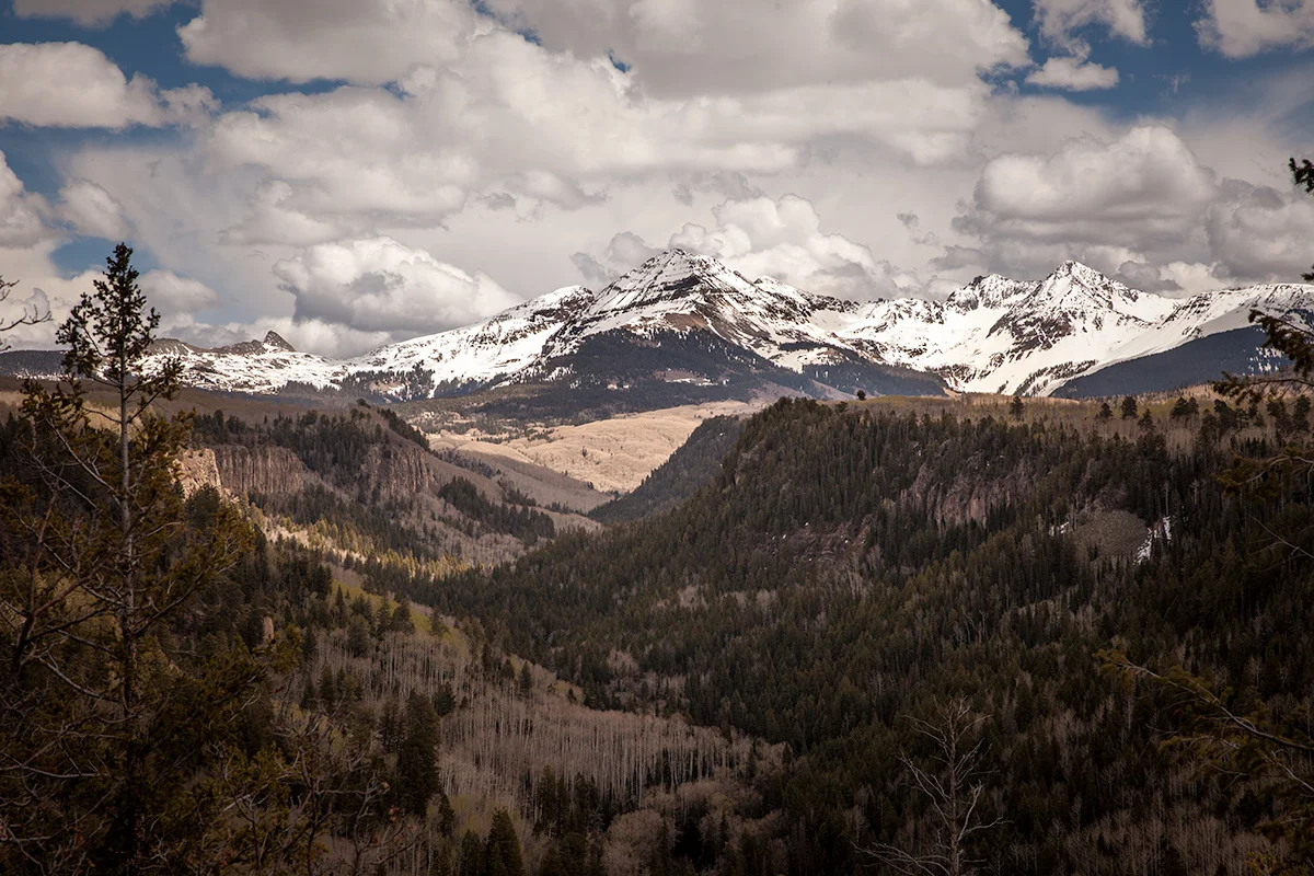 May 2015. Still plenty of snow on the 13,000-foot peaks of the La Platas, Southwest Colorado.