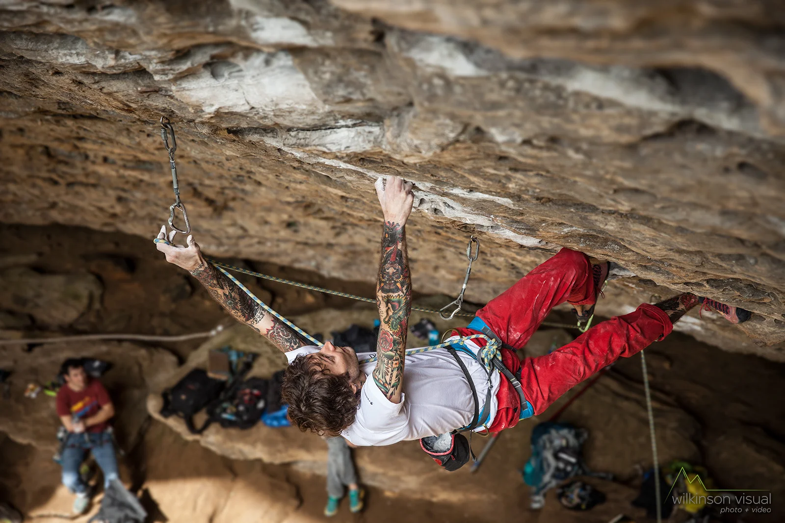 October 2015. An Italian crew with La Sportiva climbing in the Red River Gorge, Kentucky.