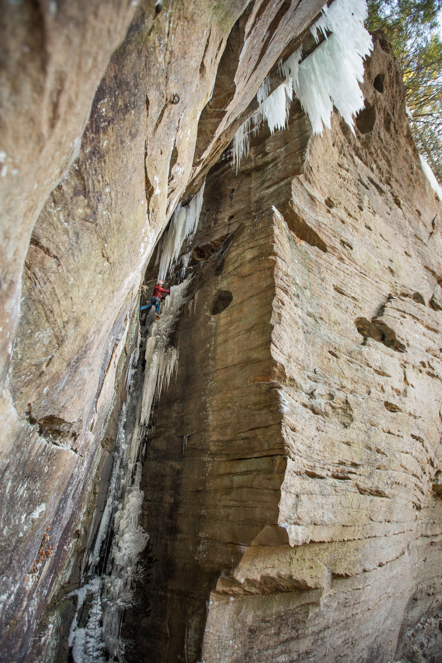 Heath Rowland gets the first ascent of a rare ice climb, formed up in Kentucky's Red River Gorge.