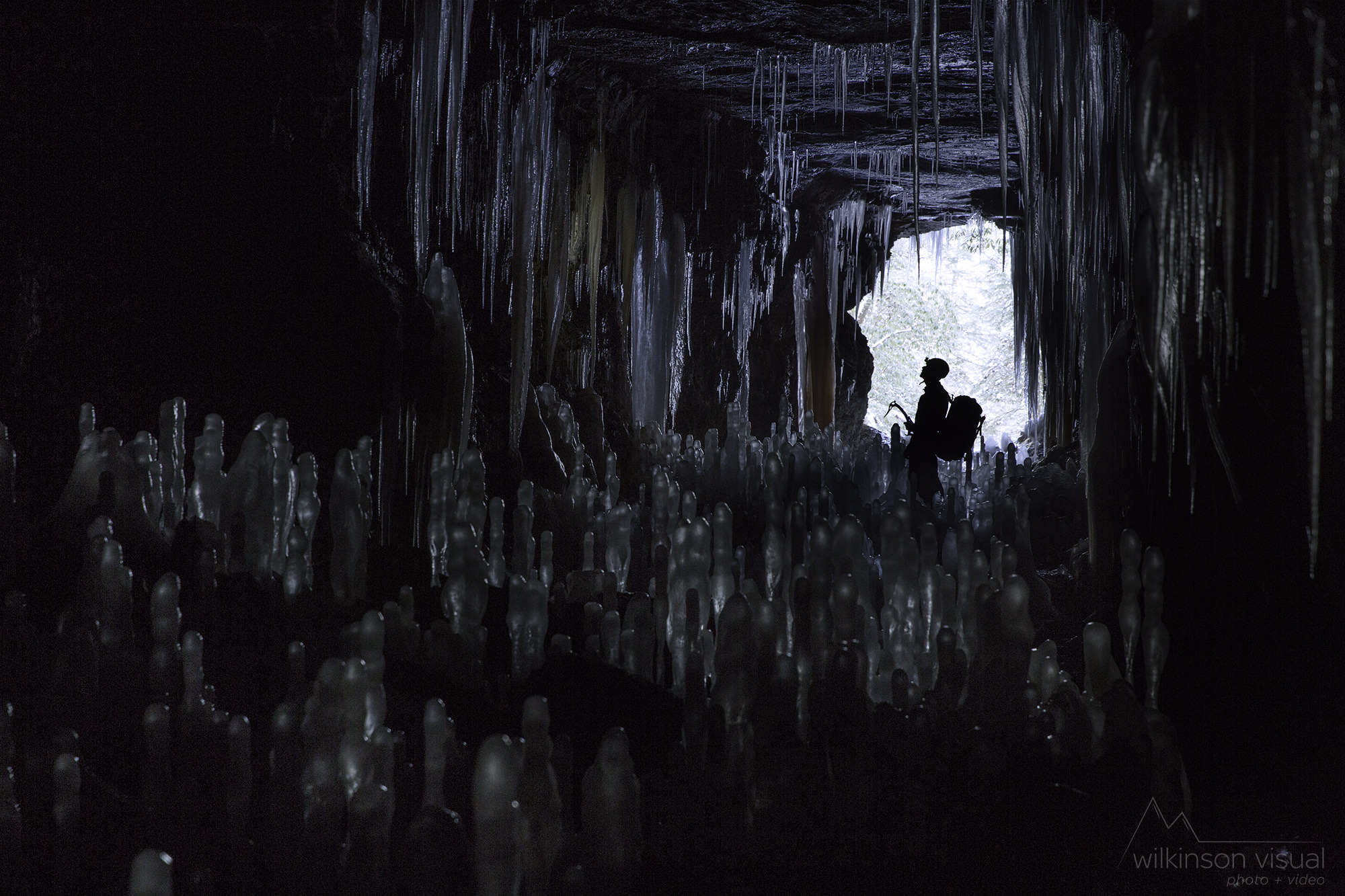 A hidden ice cave near the Red River Gorge.