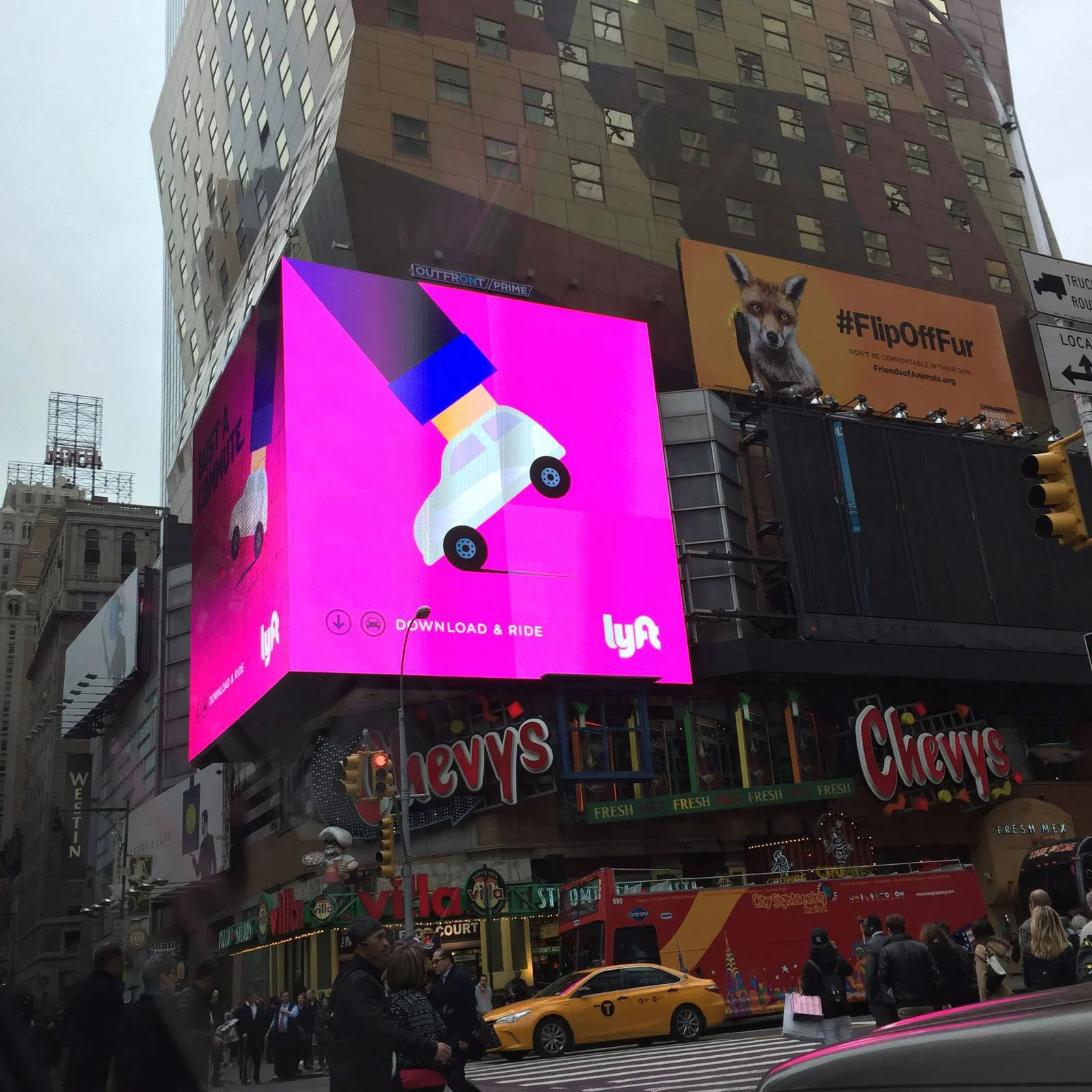 LYFT Advertising Campaign - illustrated by Noma Bar. 42nd Street, New York, NY