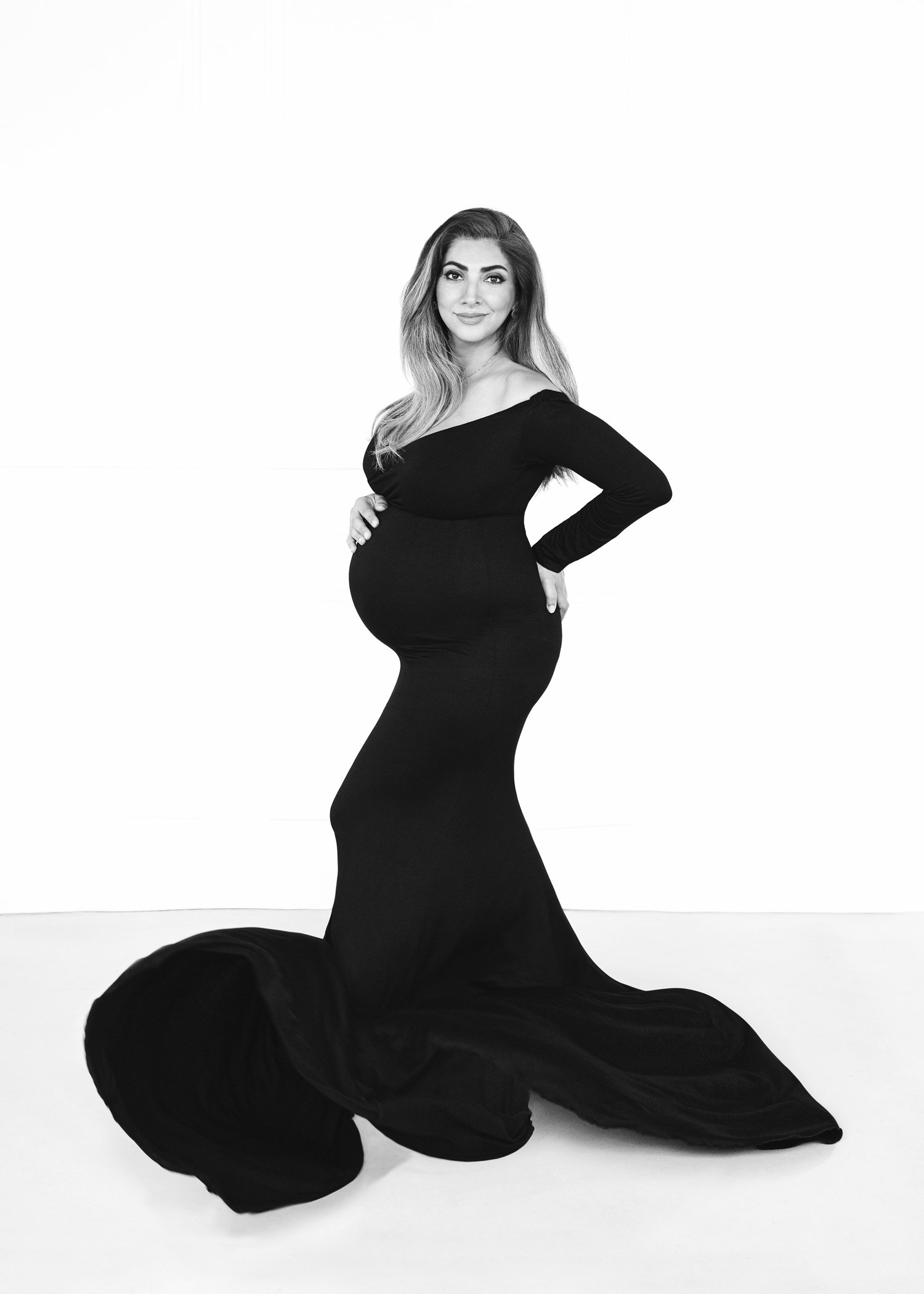Black Dress Toronto Maternity Photography
