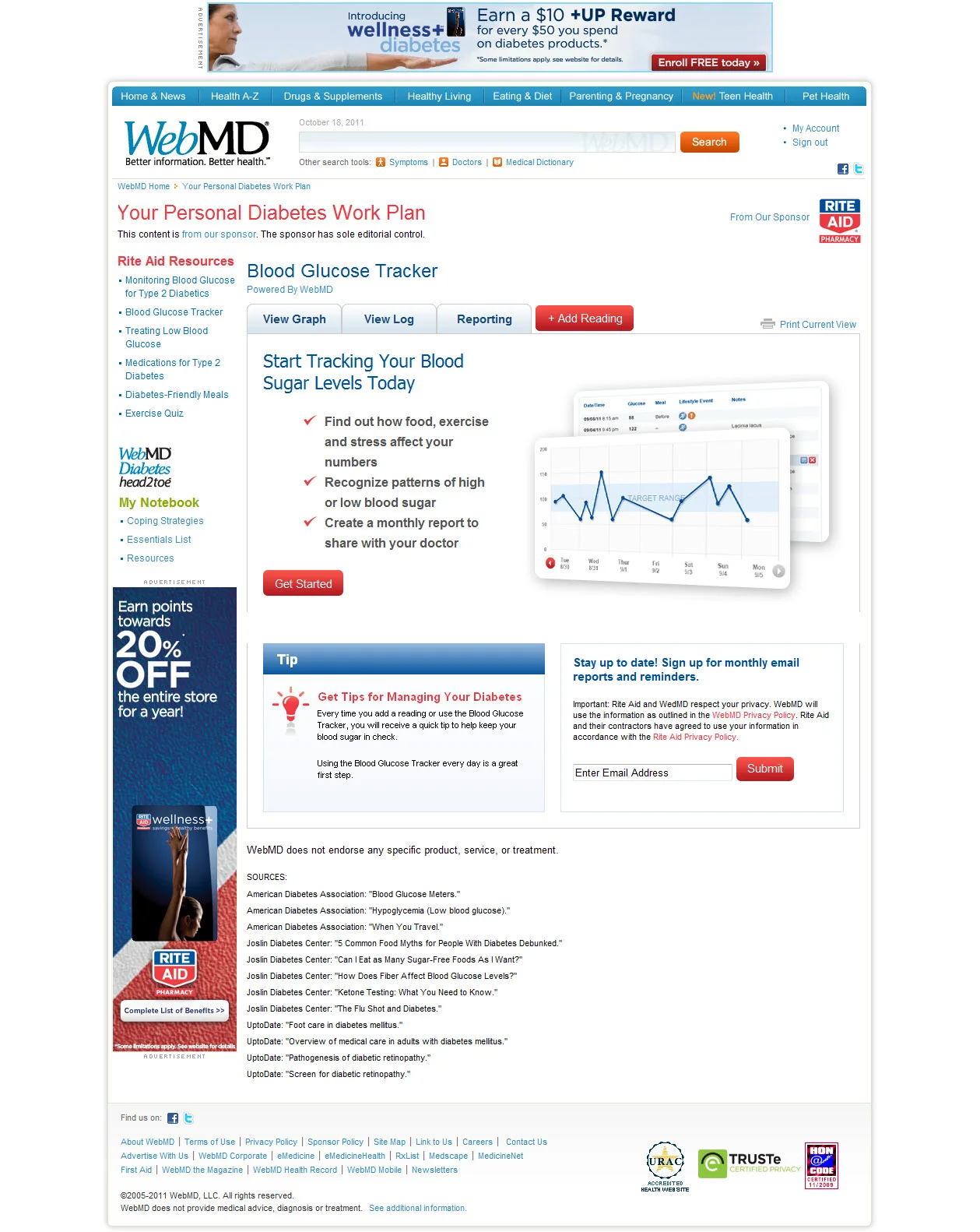 Blood Glucose Tracker is also mobile optimized