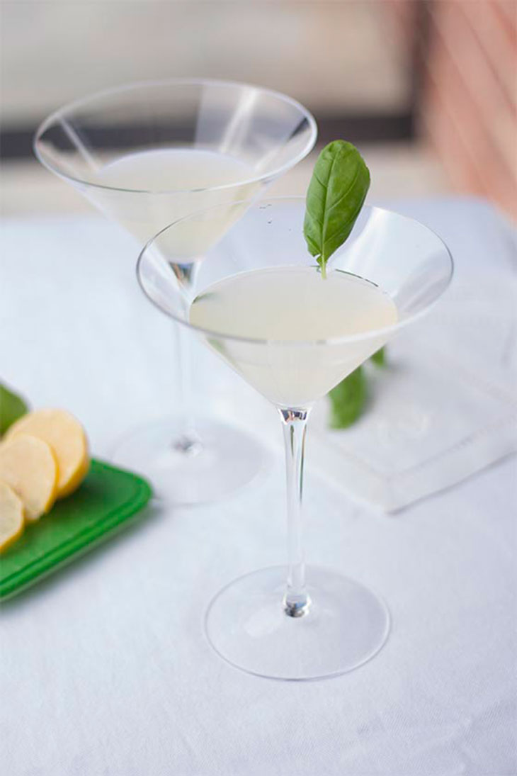 Bites & Sights Meyer Lemon Basil Martini
