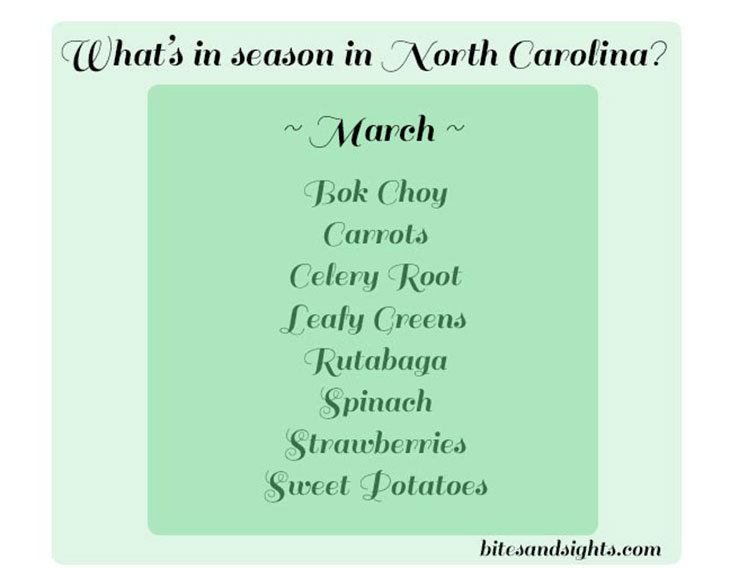 Bites & Sights what's in season in NC in march