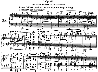 The Sonata Opus 101, ready to be played or studied
