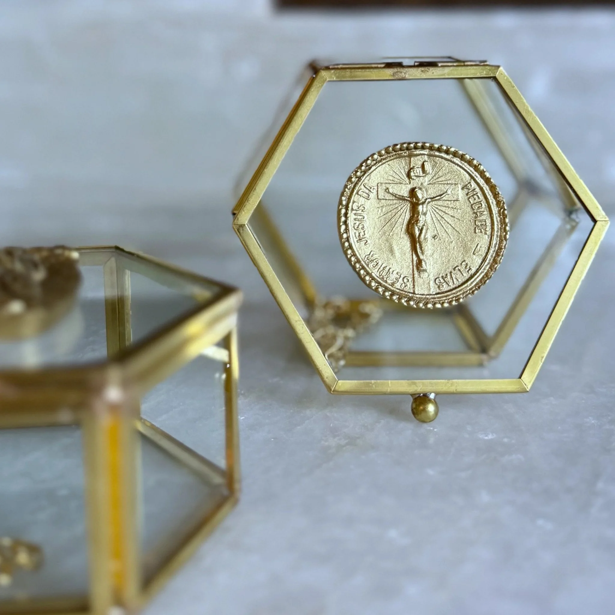 Glass Jewelry Box with Handmade Intaglio – Sacred Catholic Keepsake