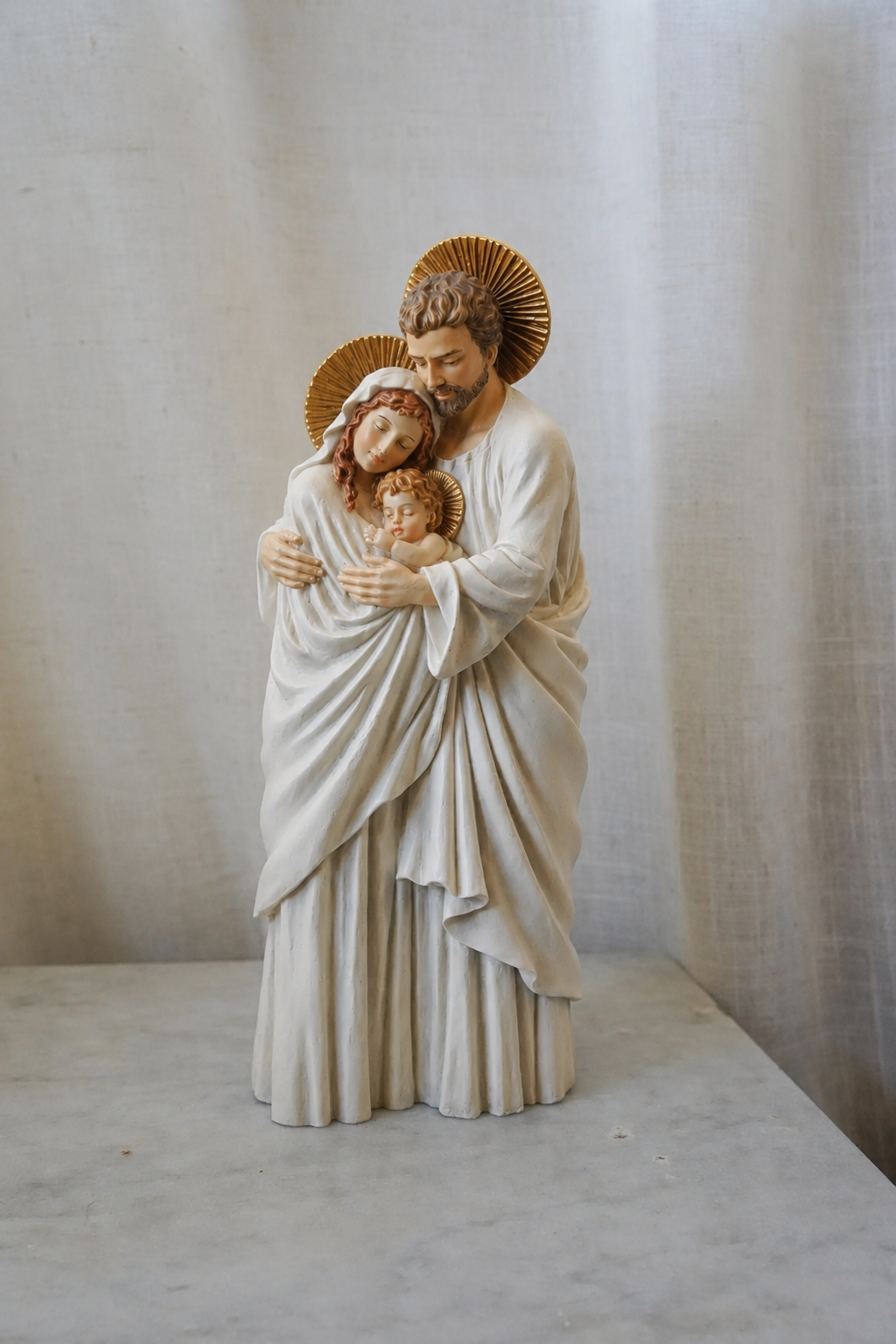 Holy Family Statue in Hand Painted Resin 10"