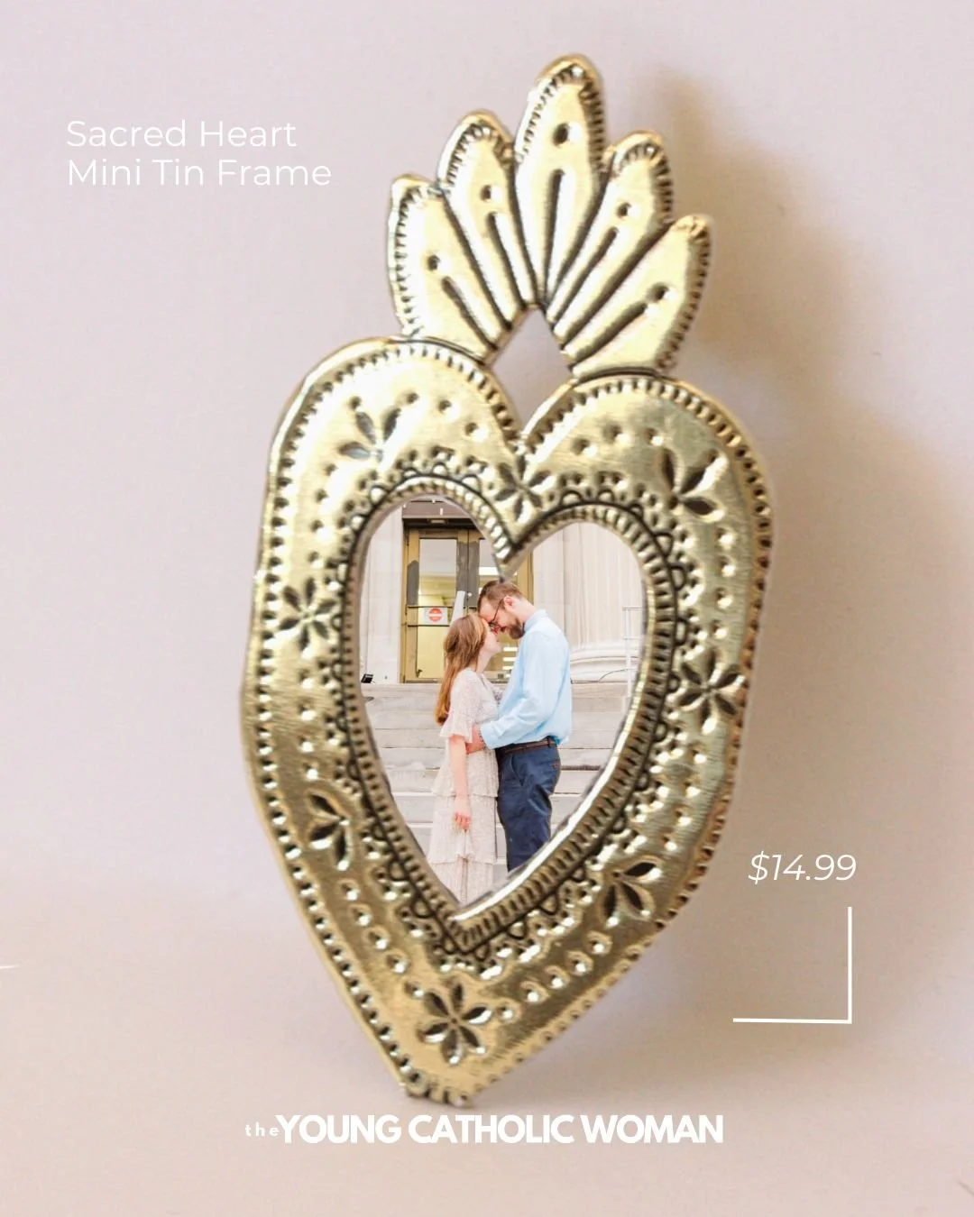 One of my favorite products that recently arrived! 

&quot;Lord Jesus Let my heart never rest until it finds You, who are its center, its love, and its happiness. By the wound in Your heart pardon the sins that I have committed whether out of malice 