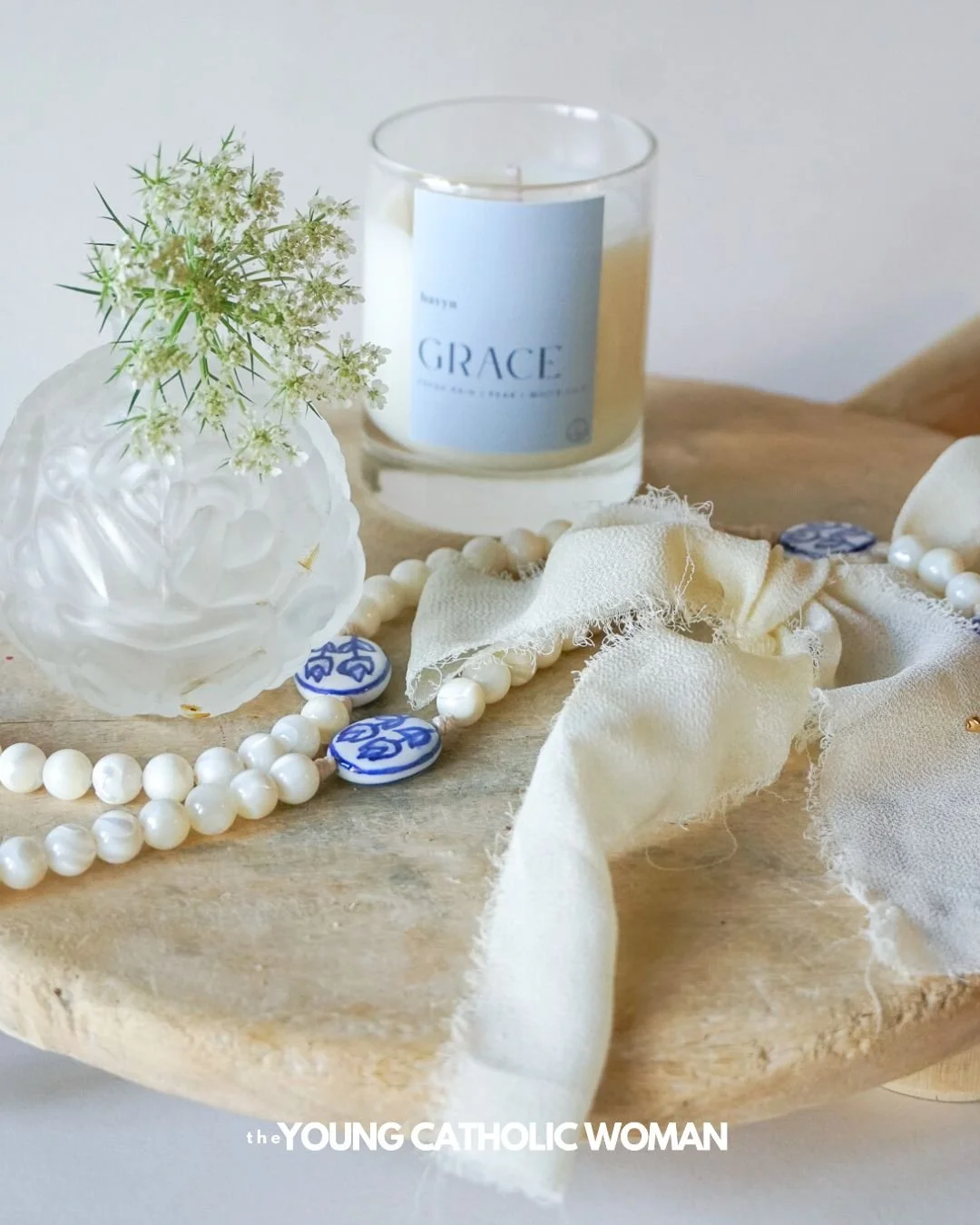 It's here! We are so excited to share with you our very own Young Catholic Woman rosary, designed in collaboration with @abundantly.yours. 

A lot of thought went into the design of this rosary. I knew I had to use these ceramic, hand painted tulip b
