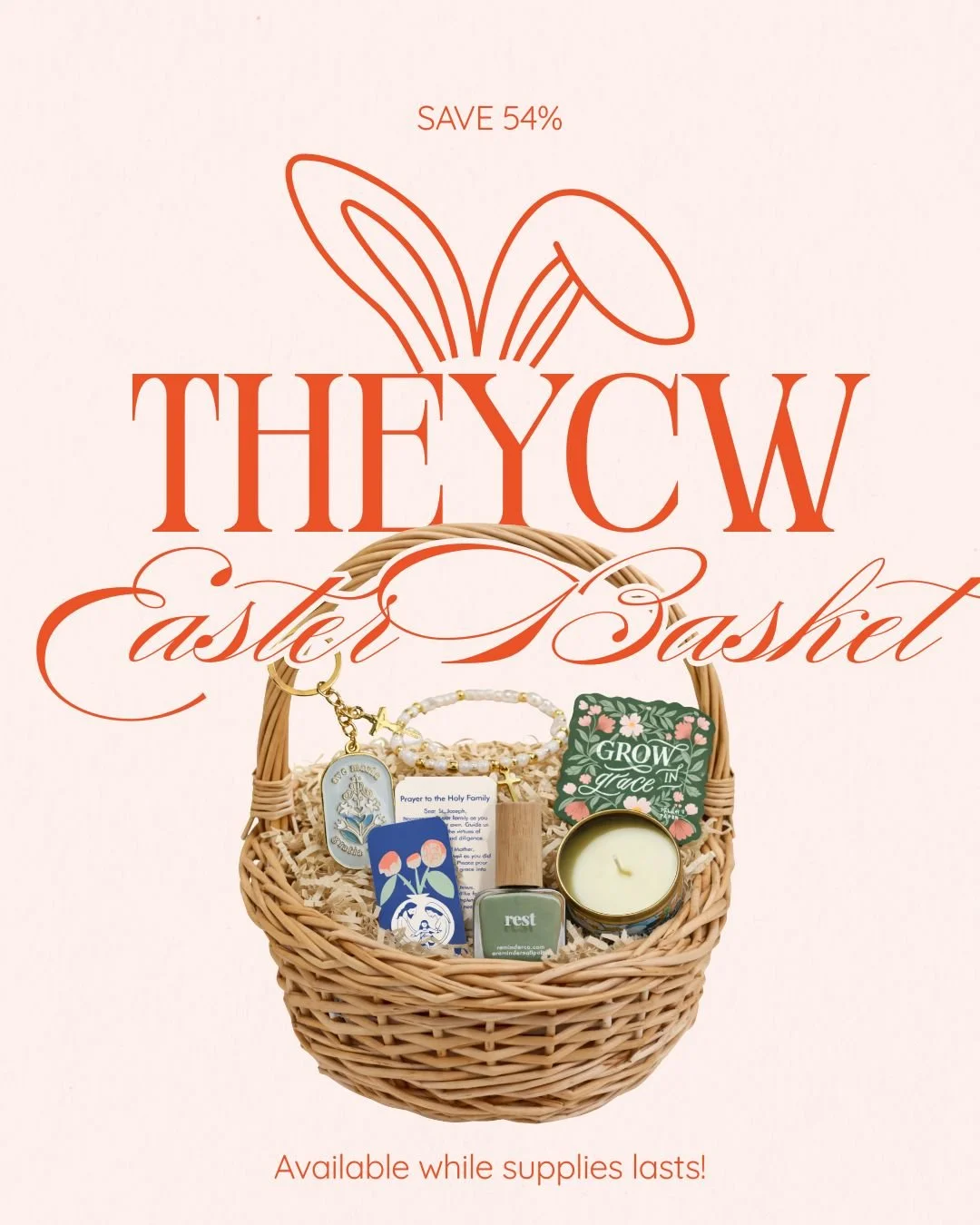 Let&rsquo;s knock out your Easter shopping with one click! For the first time ever, we&rsquo;re offering a YCW Easter Basket &mdash; and it&rsquo;s 54% off! Valued at $54.45, it&rsquo;s now on sale for just $24.99 while supplies lasts!

Included:

🐇