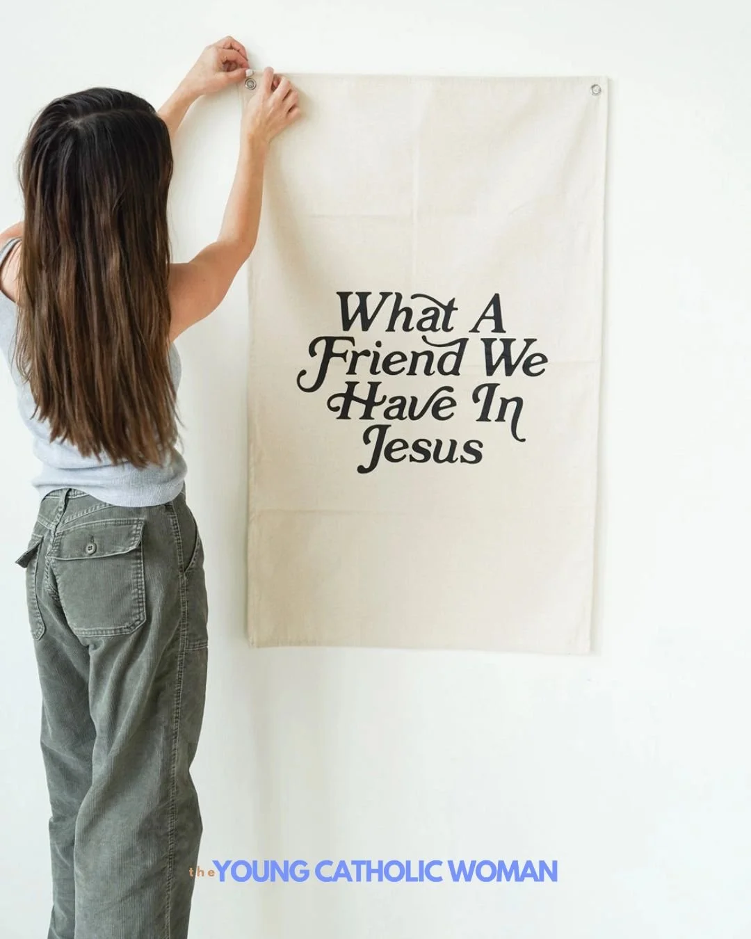 Our What a Friend in Jesus Tapestry is the perfect addition to your space. Let this piece be a constant reminder for you and talking point for others. Our wall tapestries are made of thick, high quality cotton canvas.