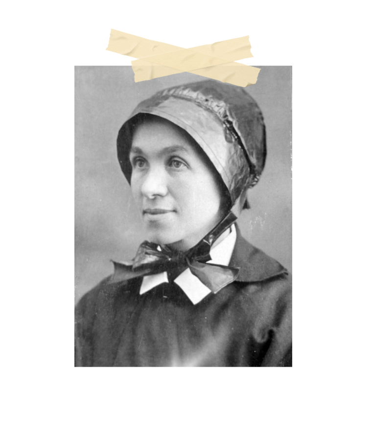 Servant of God Sister Blandina Segale Vintage Houndstooth Print Satin Square