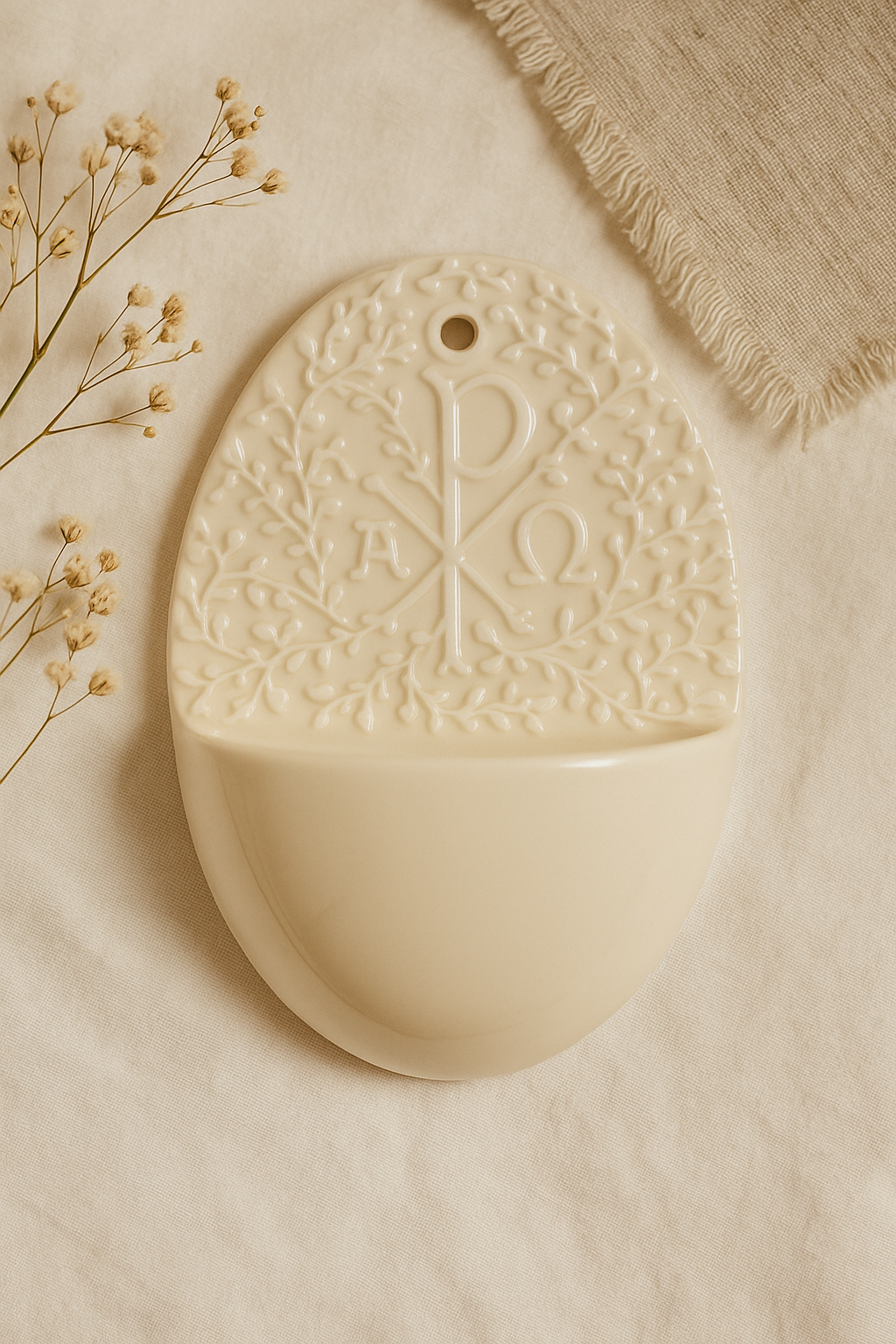 Catholic holy water font