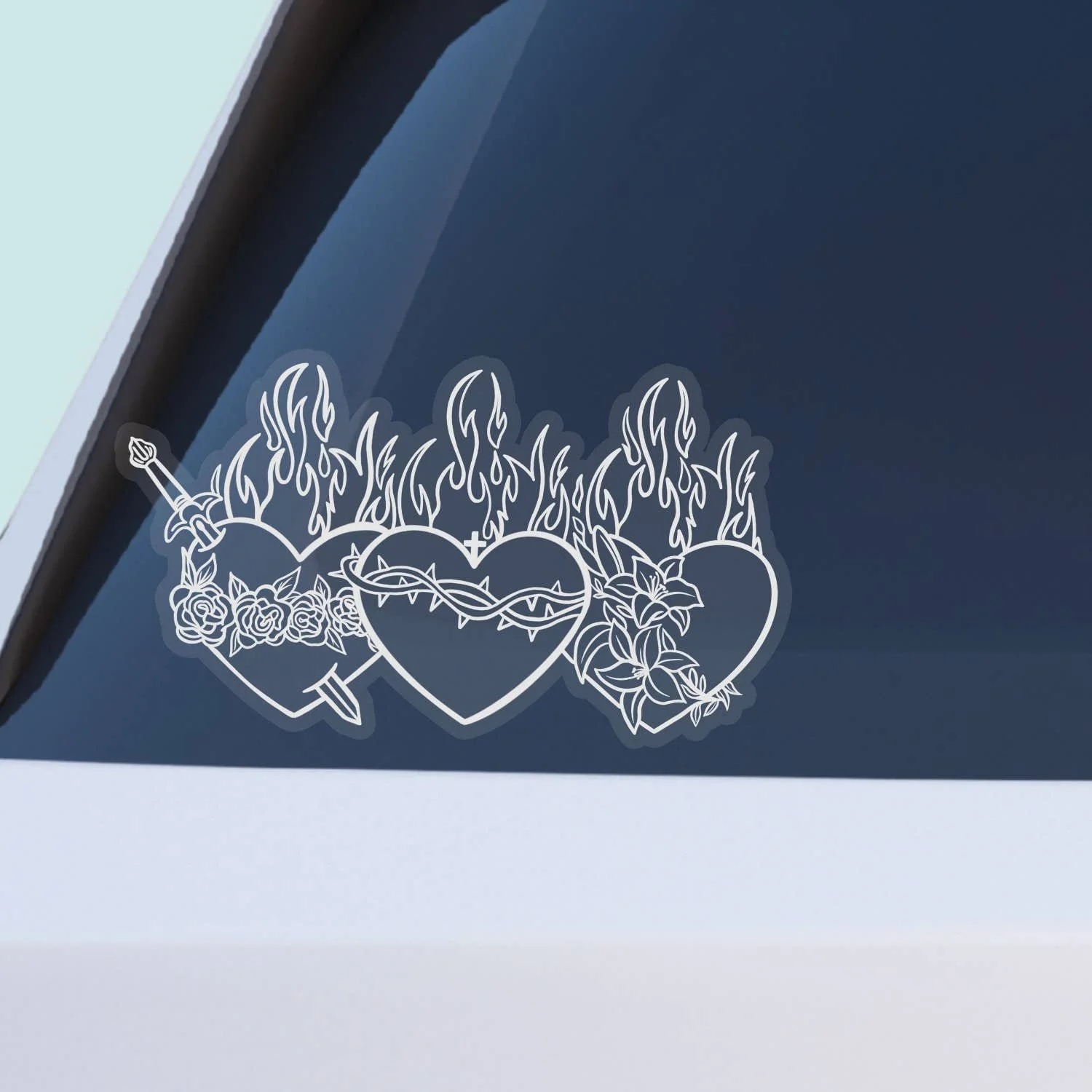 Holy Family Hearts (Large) Car Window Sticker