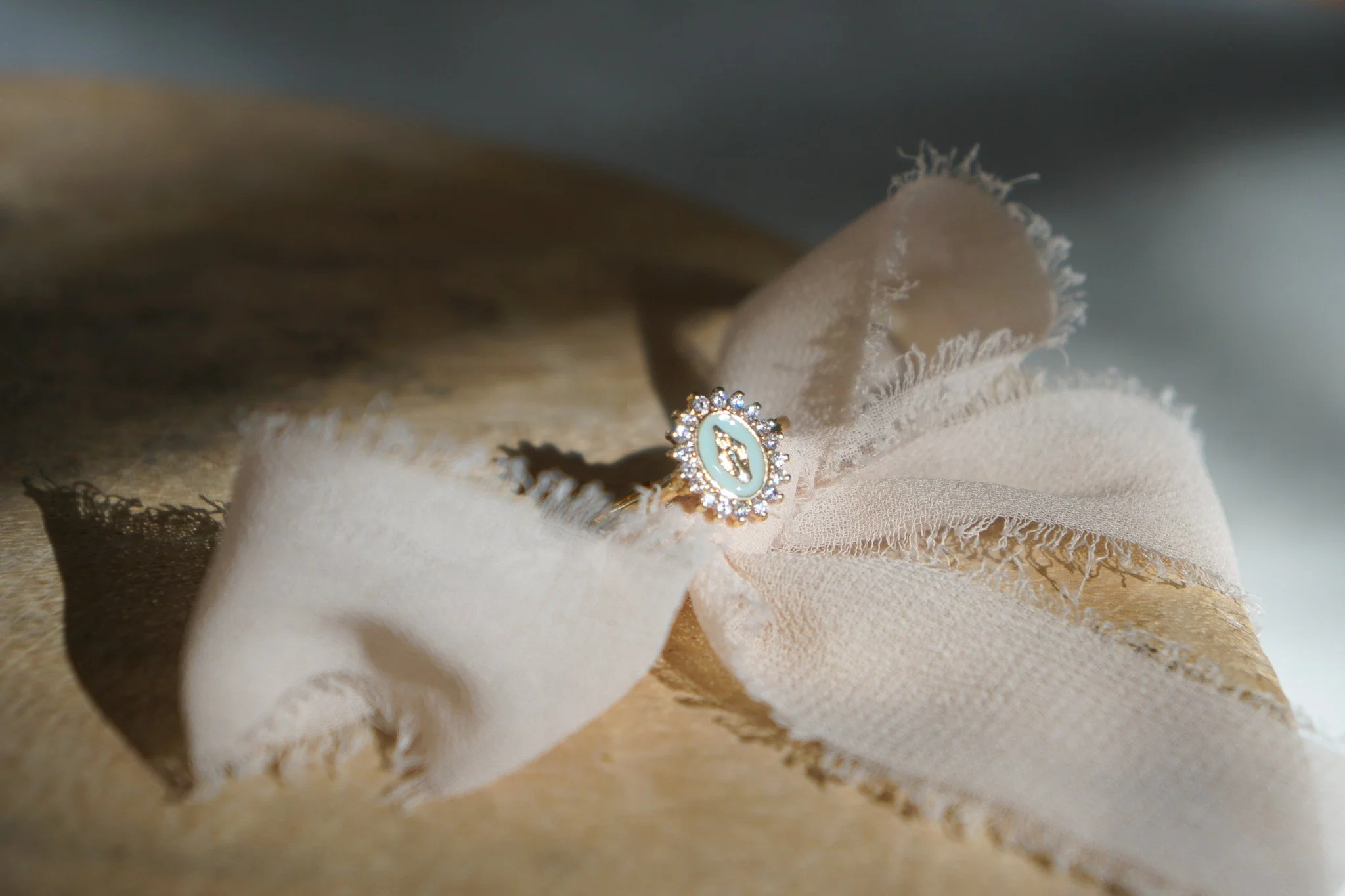 Lovely Lady Dressed In Blue Catholic Ring