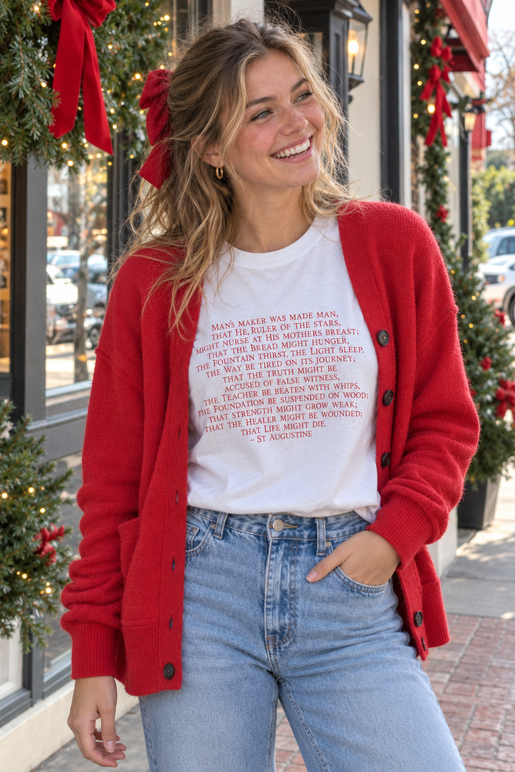 St. Augustine Christmas Unisex crew neck boxy t-shirt