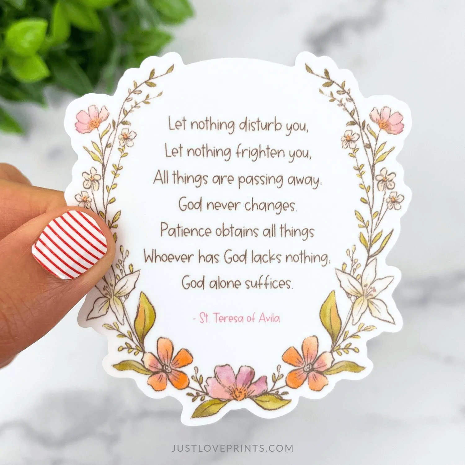 St. Teresa of Avila Prayer Vinyl Sticker