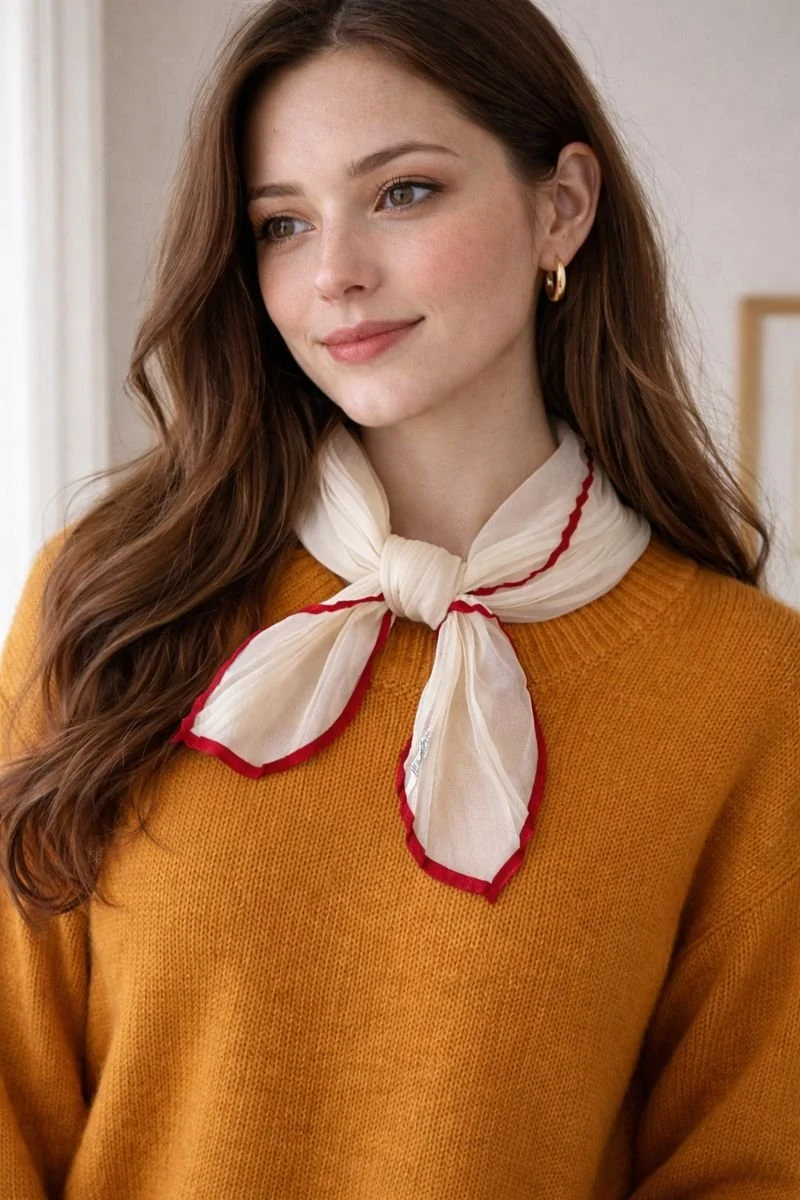 St. Rita of Cascia Pleated Sheer Square Scarf