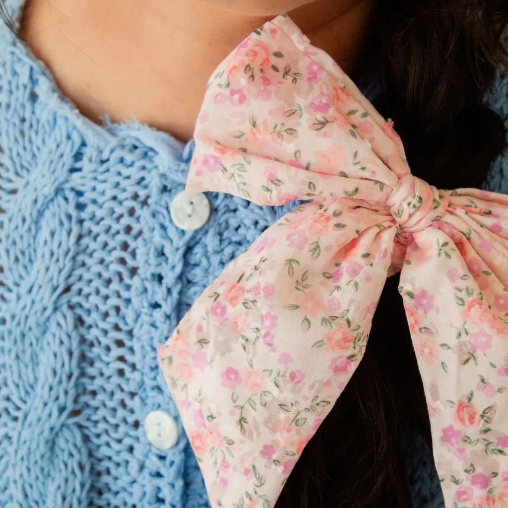 Saint Thérèse of Lisieux Floral Long Bow Scrunchie