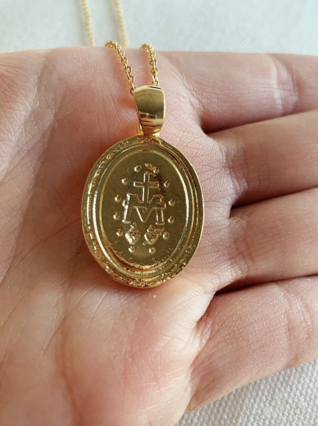 Rosebud Miraculous Medal 24 Inch Chain | The Catholic Company