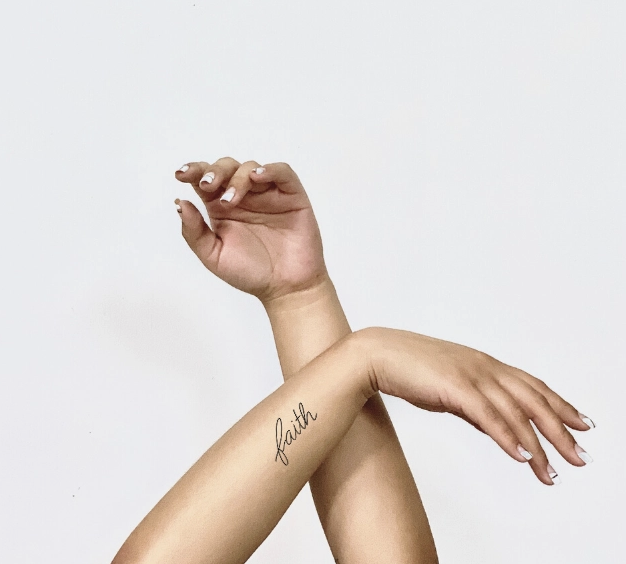 Faith Calligraphy Temporary Tattoo
