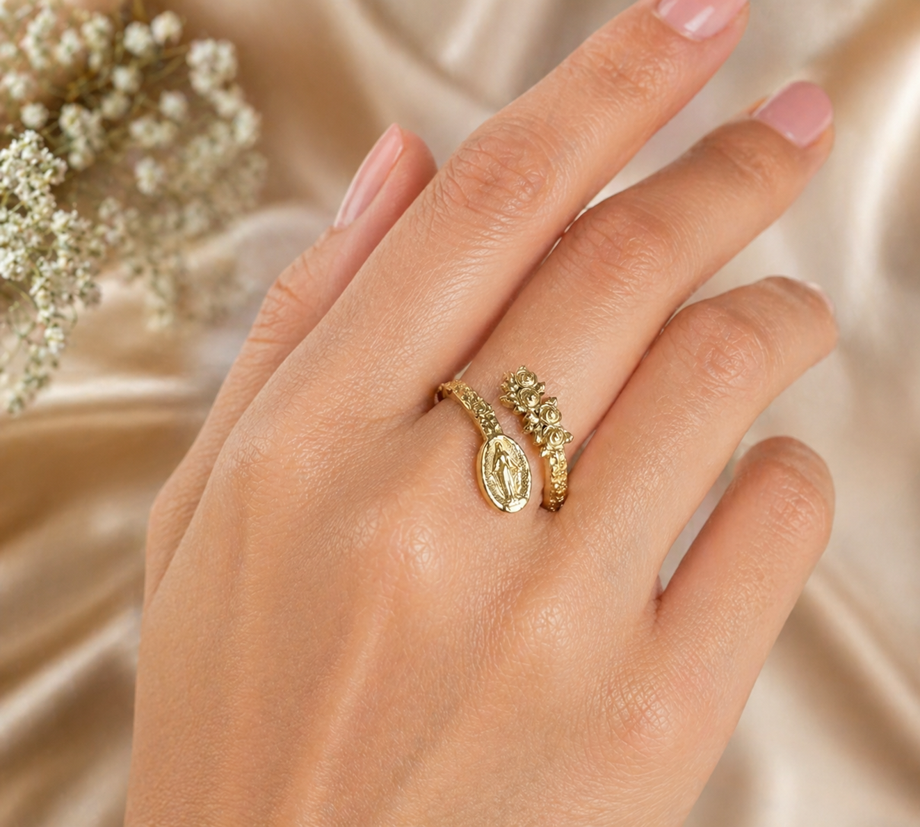 Bloom with Mary Miraculous Medal Ring