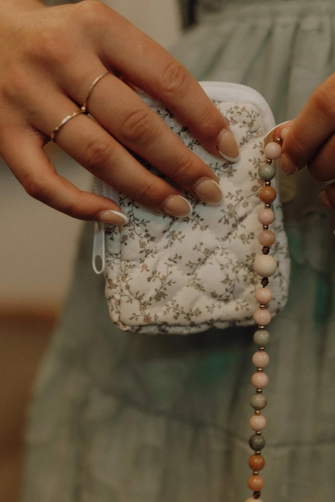 Vintage Floral Rosary Pouch