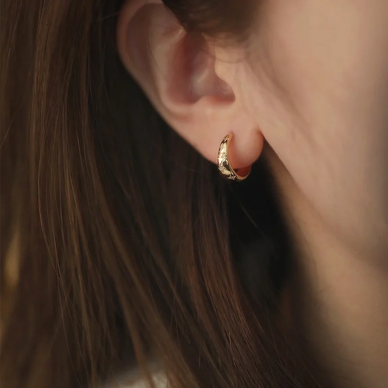 Our Lady of Guadalupe Gold Star Huggie Hoop Earrings in 925 Sterling.jpeg.webp
