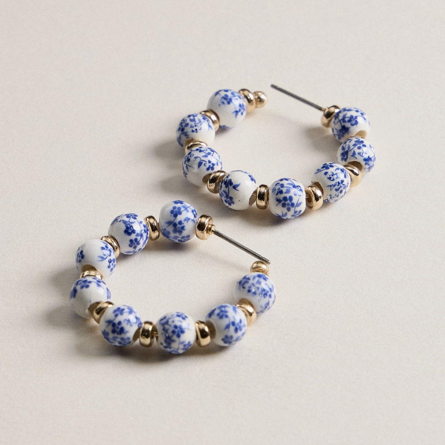 Marian Ceramic Hoop Earrings – “Heavenly Blooms”