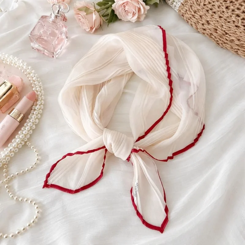 St. Rita of Cascia Pleated Sheer Square Scarf