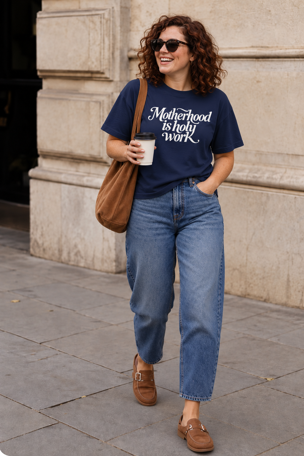 Motherhood Is Holy Work Unisex crew neck boxy t-shirt