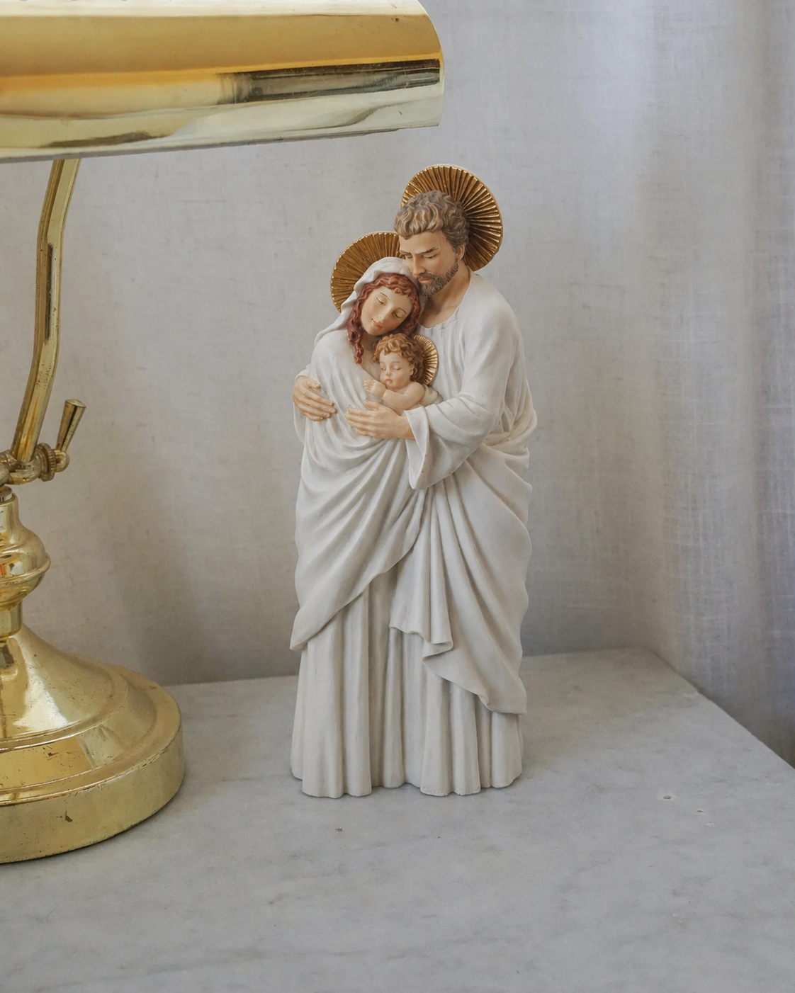 Holy Family Statue in Hand Painted Resin 10"
