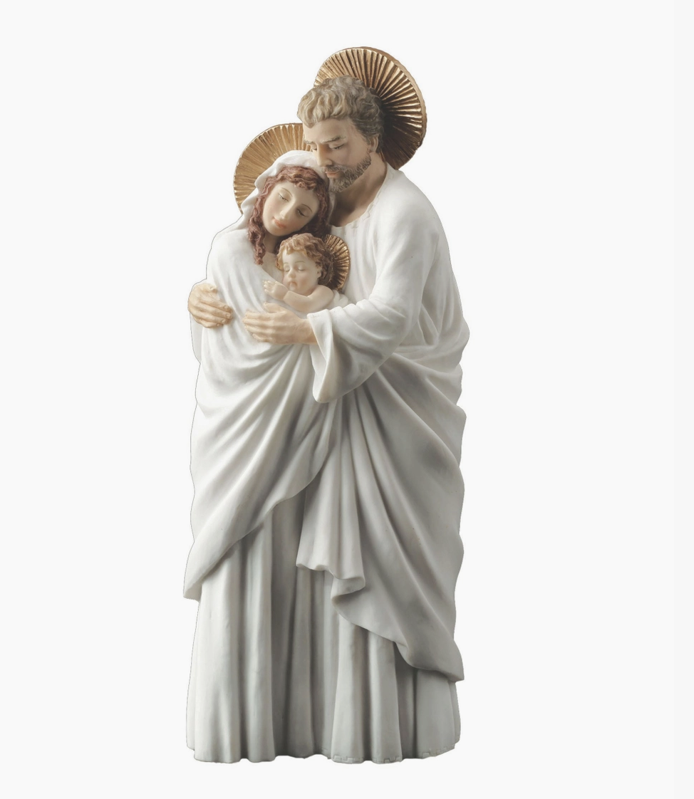 Holy Family Statue in Hand Painted Resin 10"
