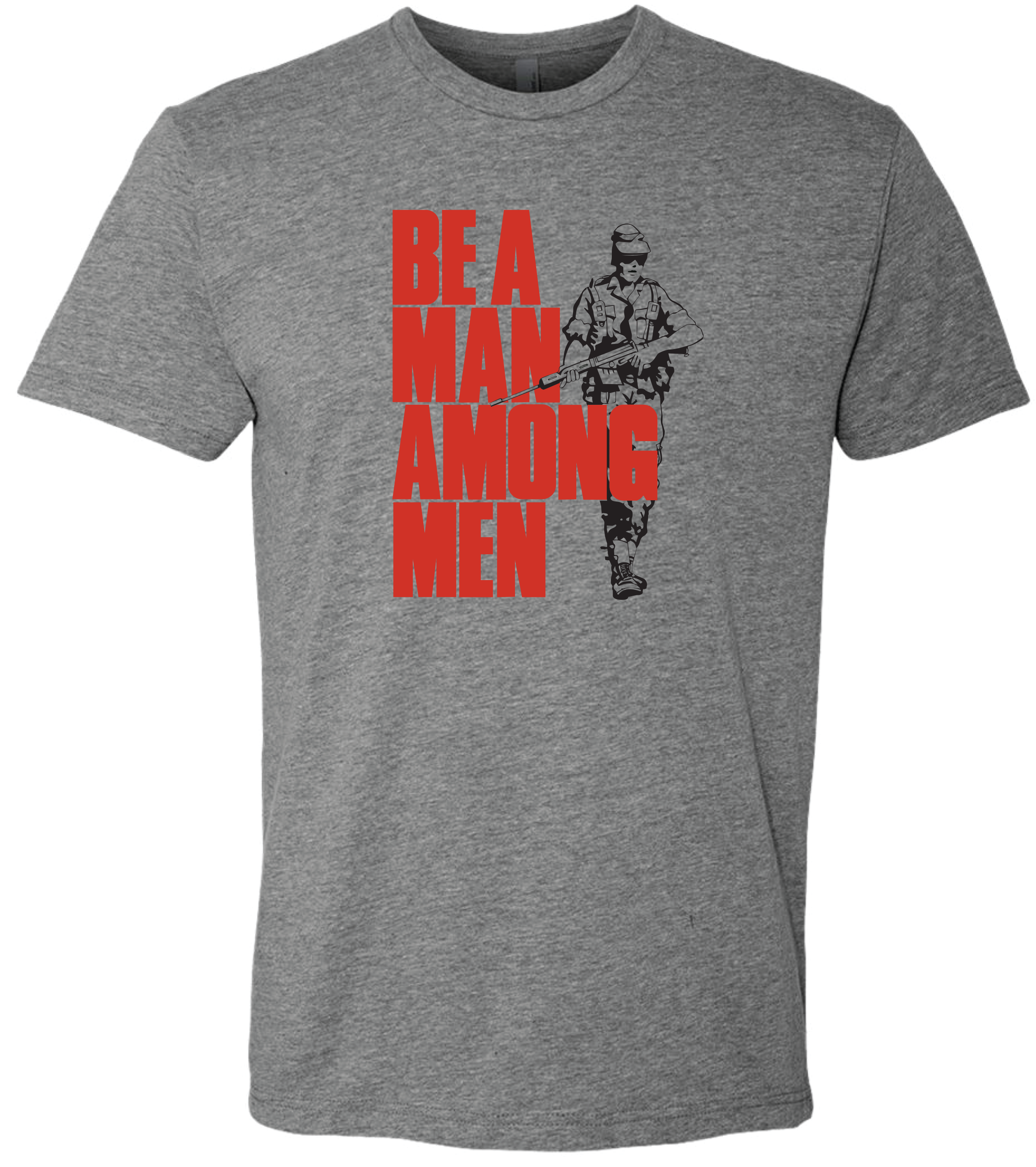 Be a man among men - dark heather grey tee.png