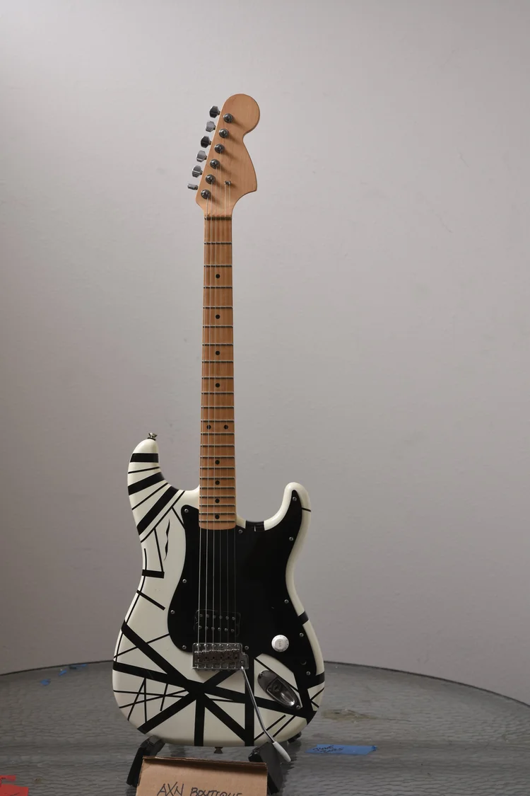 Vintage 1995 ESP Black and White Striped Guitar — AXN™ Guitars