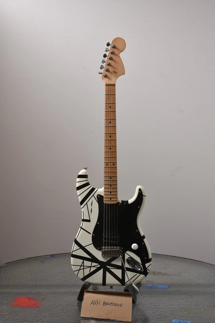 Vintage 1995 ESP Black and White Striped Guitar — AXN™ Guitars