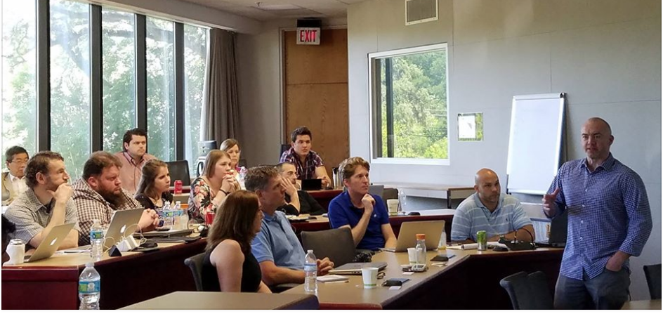 Max Green, National Instructor with the Southwest NSF I-Corps node, led the intensive, two-week short course at the IC2 Institute in Austin on May 23 and June 6, 2016. Photo: Aprille Raabe