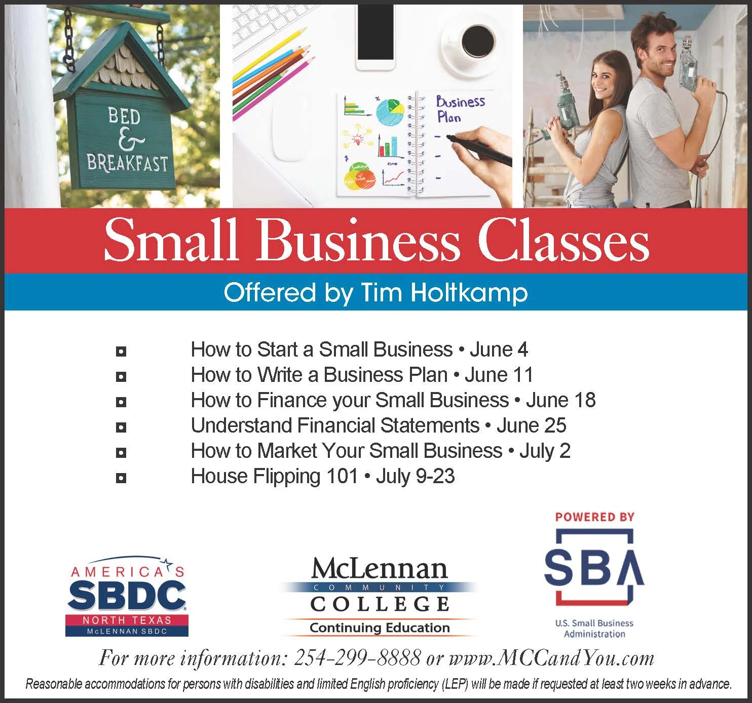 Small Business Classes Offered through MCC Continuing Education