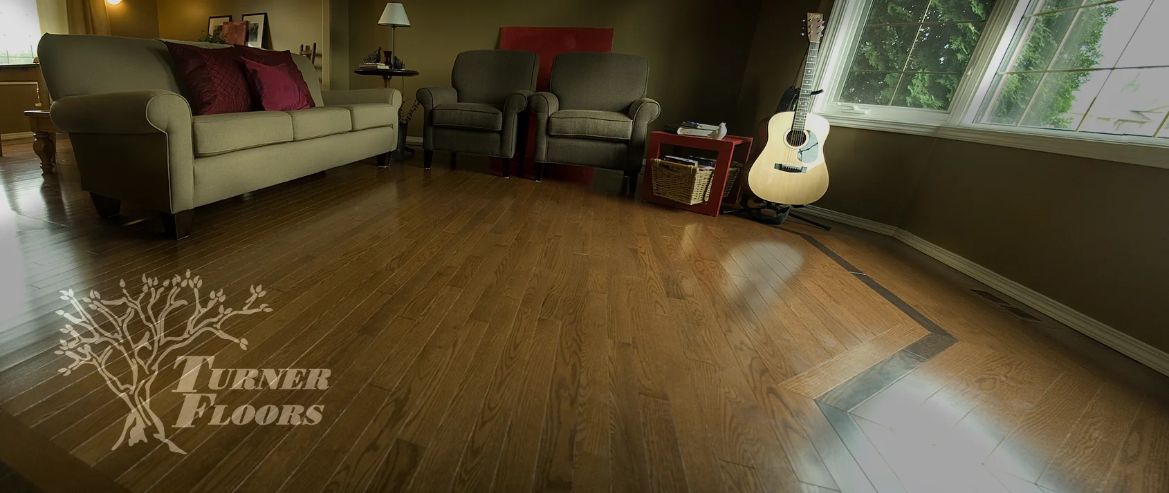 Prefinished Red Oak, Stained Border