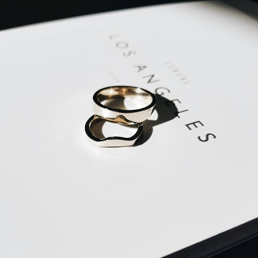 Custom made wedding bands.  14k white gold with a sculptural twist.
#bemara #finejewelry #ido #forever #weddingbands #jewelrydesign #ringdesign #goldring #14k