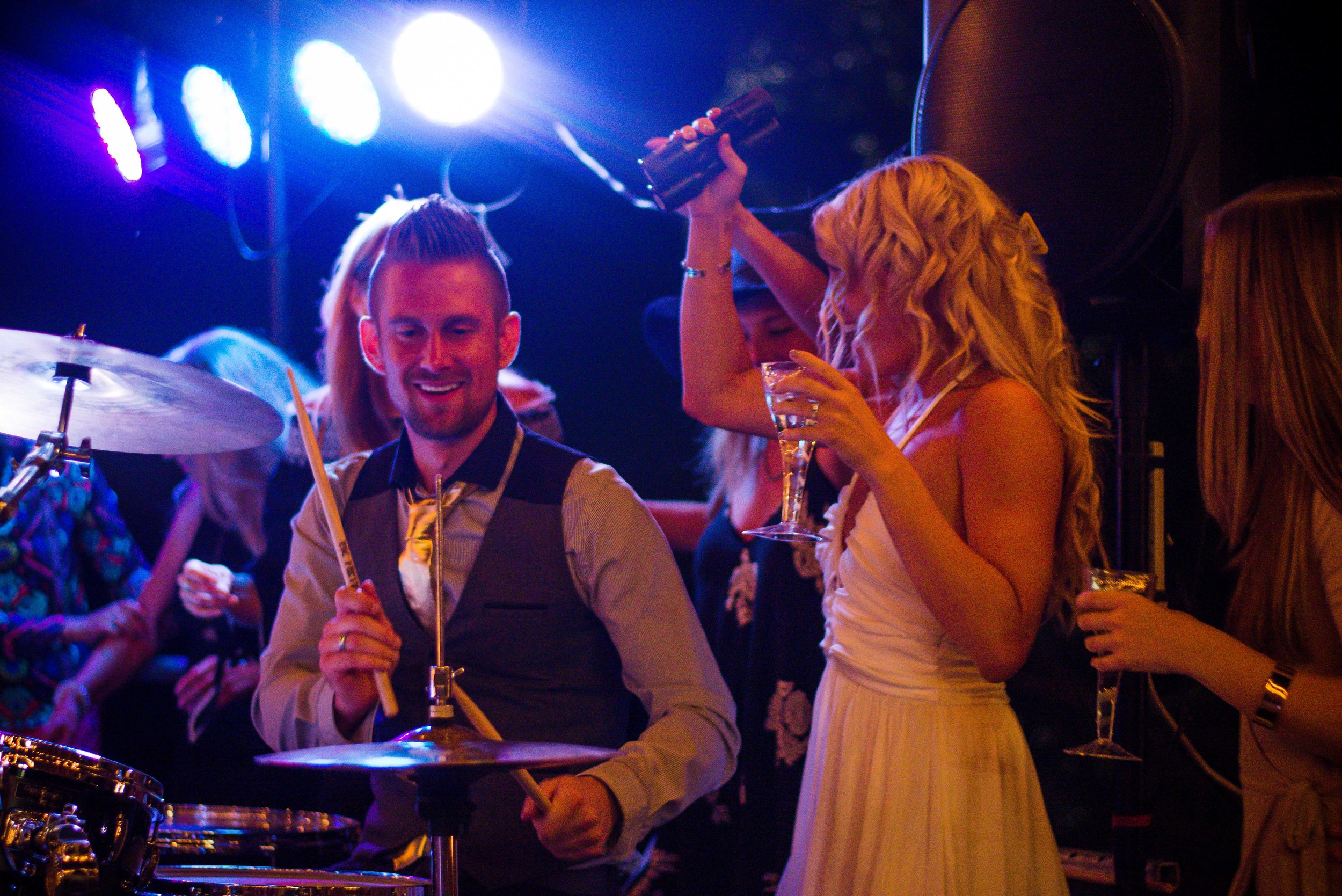 Soulcirque with Bride - Soulcirque is a DJ Hybrid Band that blends DJ'ing with live instruments. Great for private parties, corporate events, and weddings. Options include Drums, Saxophone, Guitar.