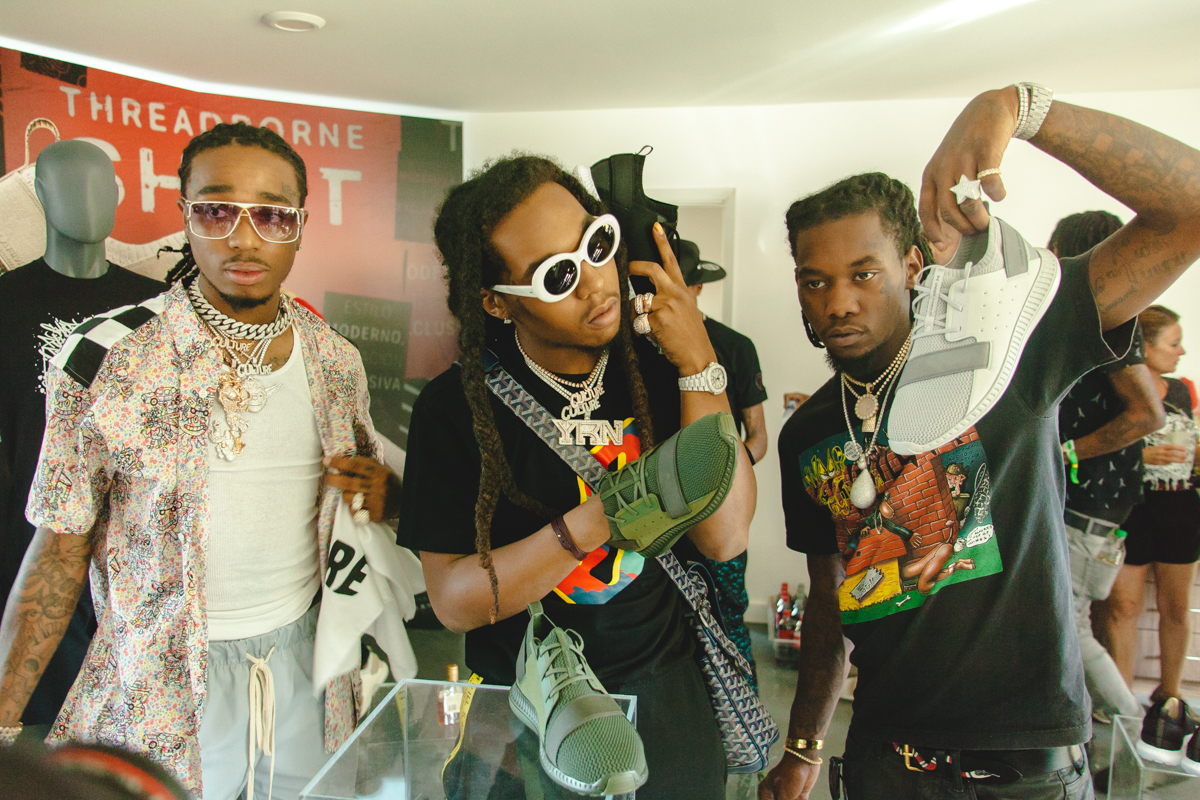  Migos supporting the debut of the UA Threadborne Shift sneaker. HYPEBEAST Hotel sponsored by Under Armour Coachella Summer Music Festival 2017.  Original story via  HYPEBEAST . 