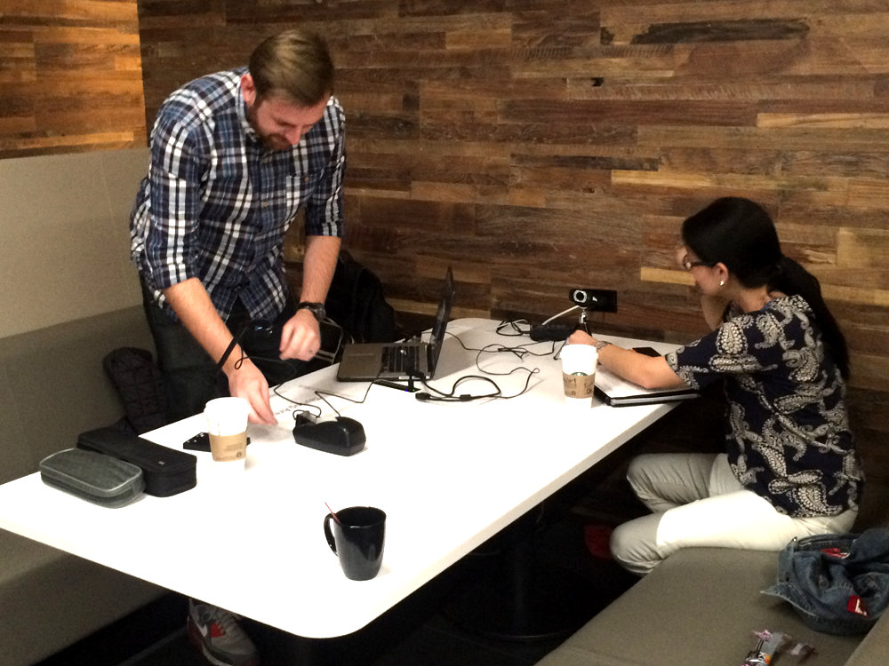 Guerrilla Testing our native mobile prototype  to validate the experience