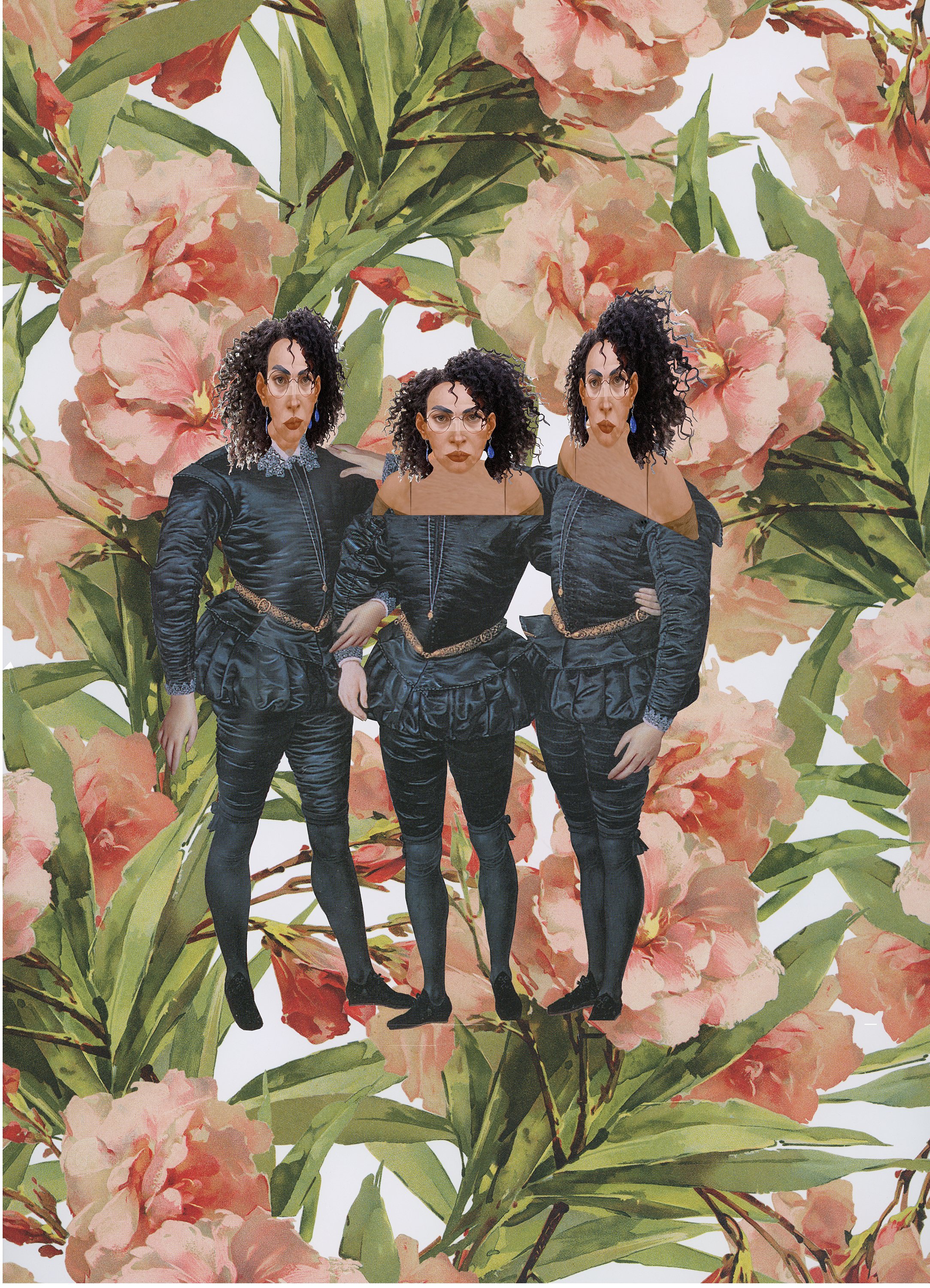 TRIPLETS IN FLORAL SETTING